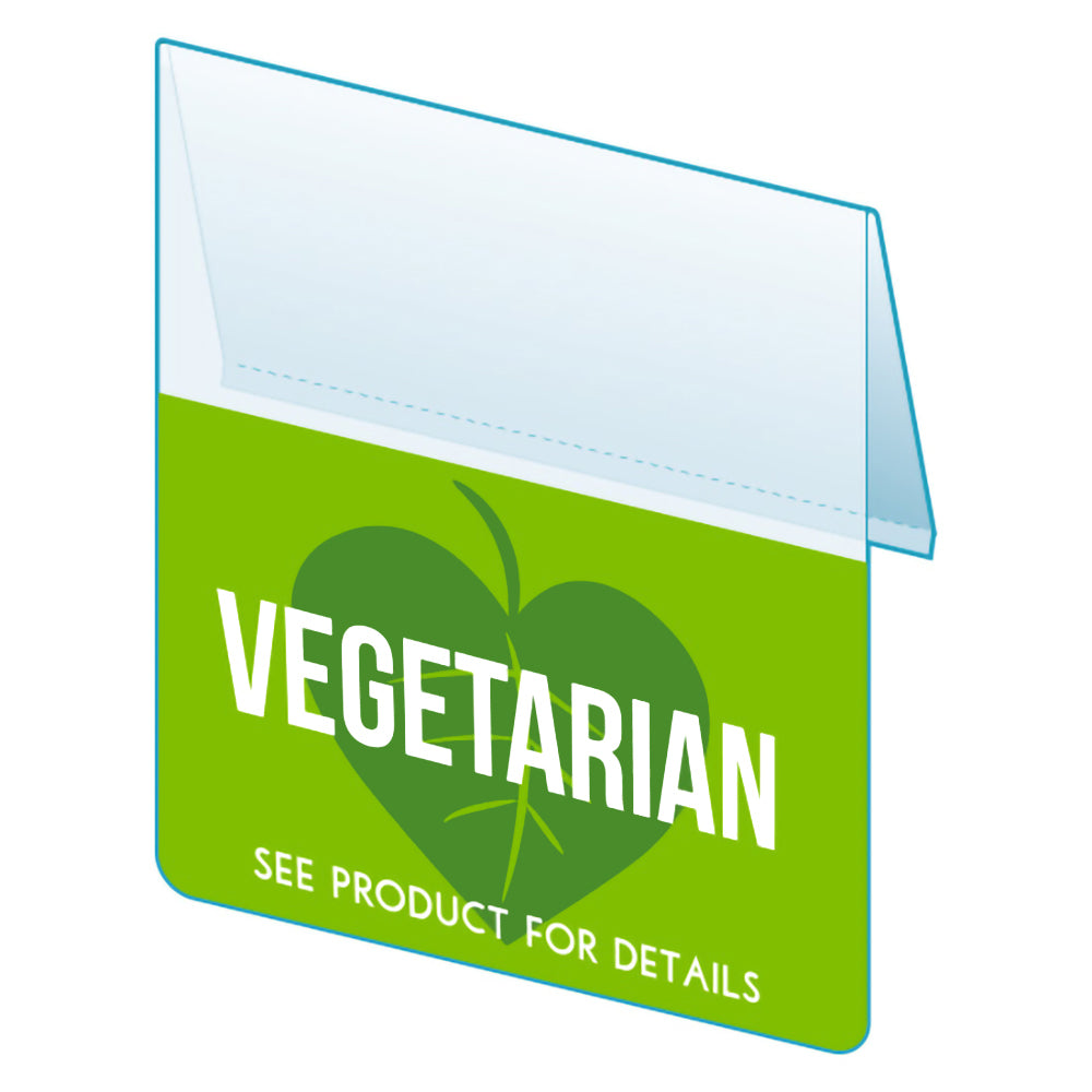 An illustration of the "Vegetarian" Bib ClearVision ShelfTalkers